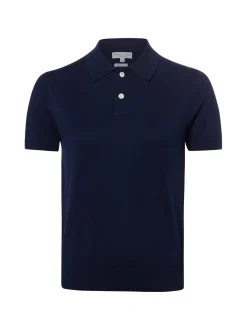 Marie Lund Damen Strick-Poloshirt in indigo