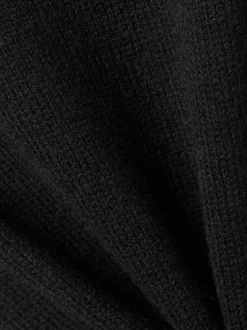 Marie Lund Damen Strickpullover aus Merinowolle in schwarz