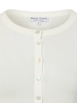 Marie Lund Damen Strickshirt in ecru - Ärmel: langarm
