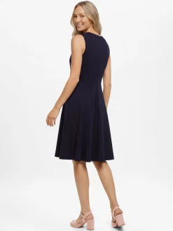 Marie Lund Damen Sweatkleid in marine - Ärmel: ohne Arm