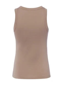 Marie Lund Damen Tanktop in taupe - Ausschnitt: Rundhals
