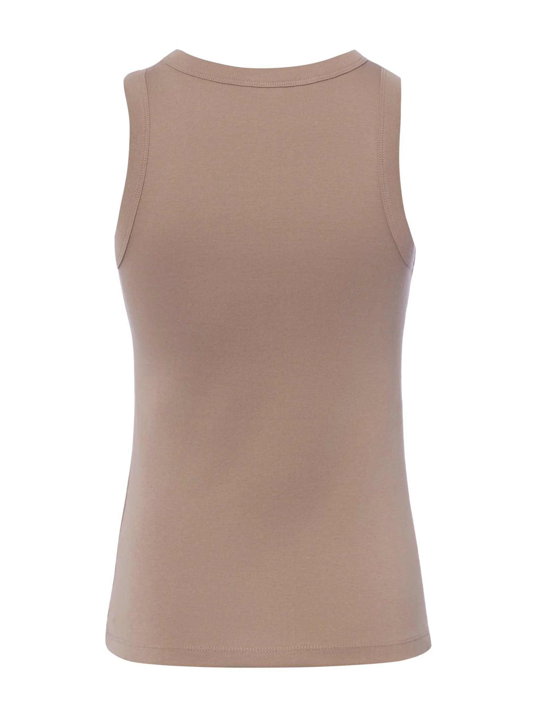 Marie Lund Damen Tanktop in taupe - Ausschnitt: Rundhals