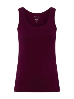 Marie Lund Damen Top in aubergine - Ausschnitt: Rundhals