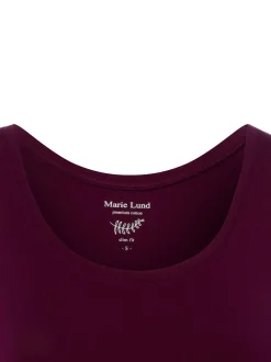 Marie Lund Damen Top in aubergine - Ausschnitt: Rundhals