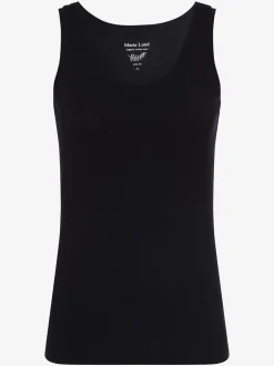 Marie Lund Damen Top in marine - Ausschnitt: Rundhals