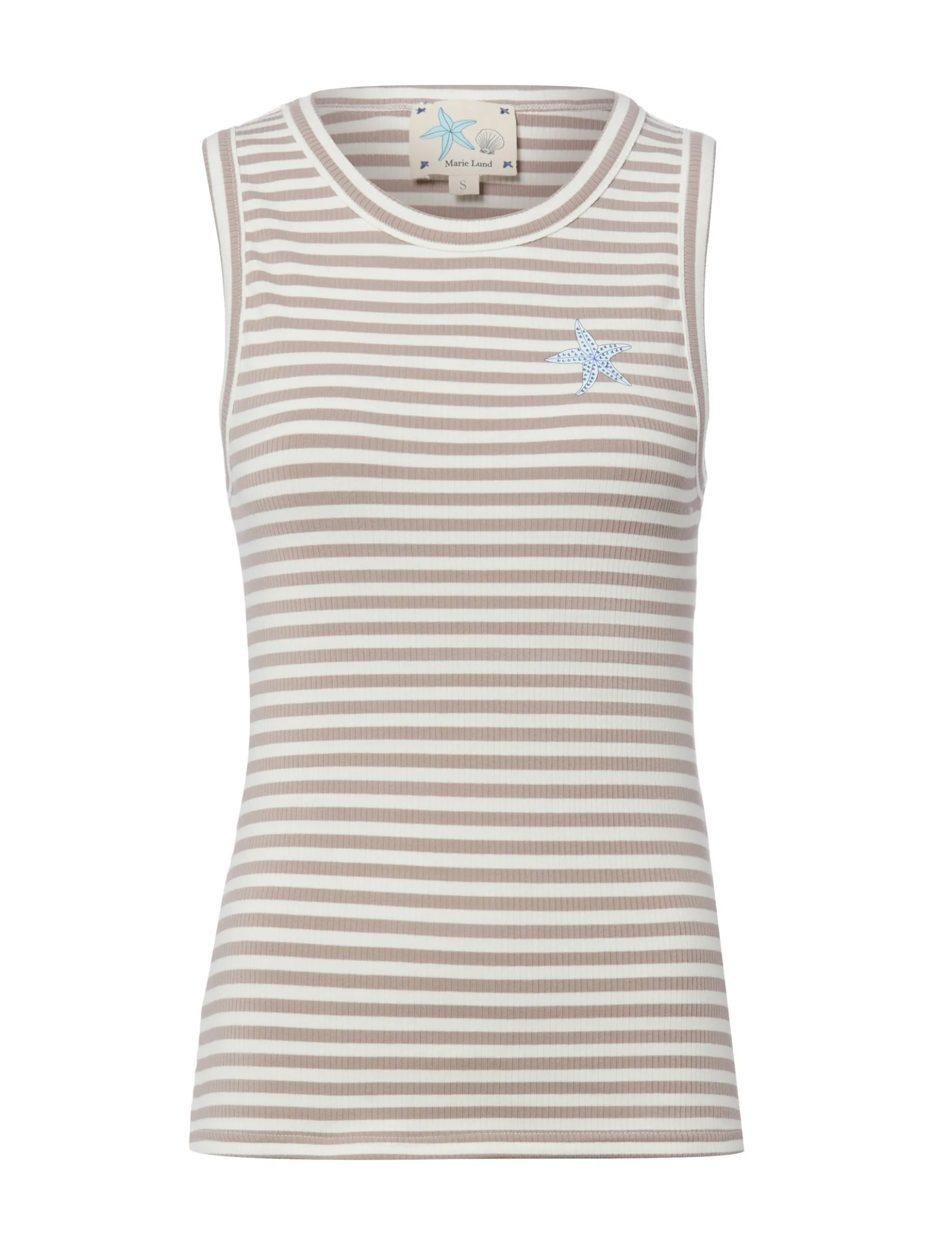Marie Lund Damen Top in melange weiß - Ärmel: ohne Arm