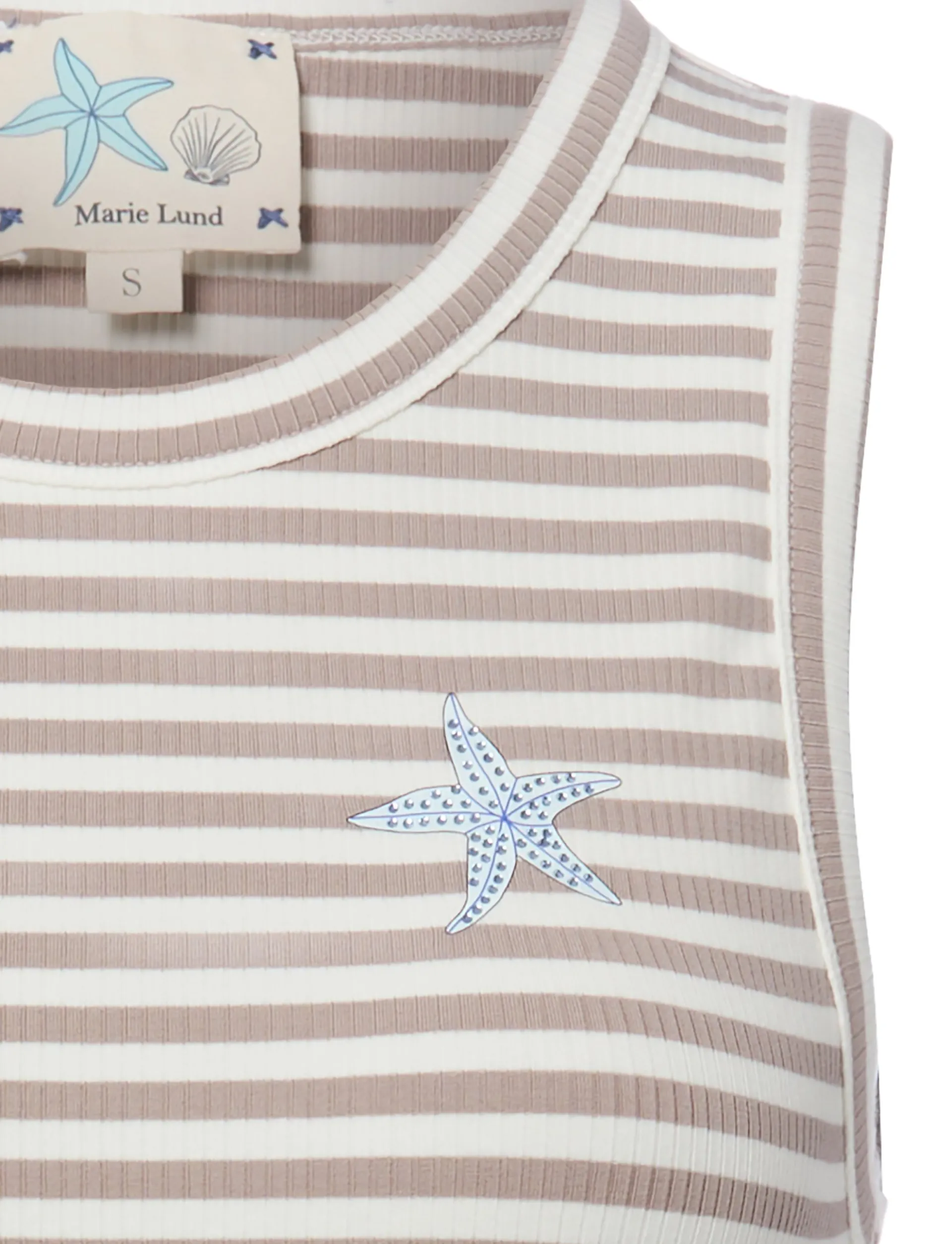 Marie Lund Damen Top in melange weiß - Ärmel: ohne Arm