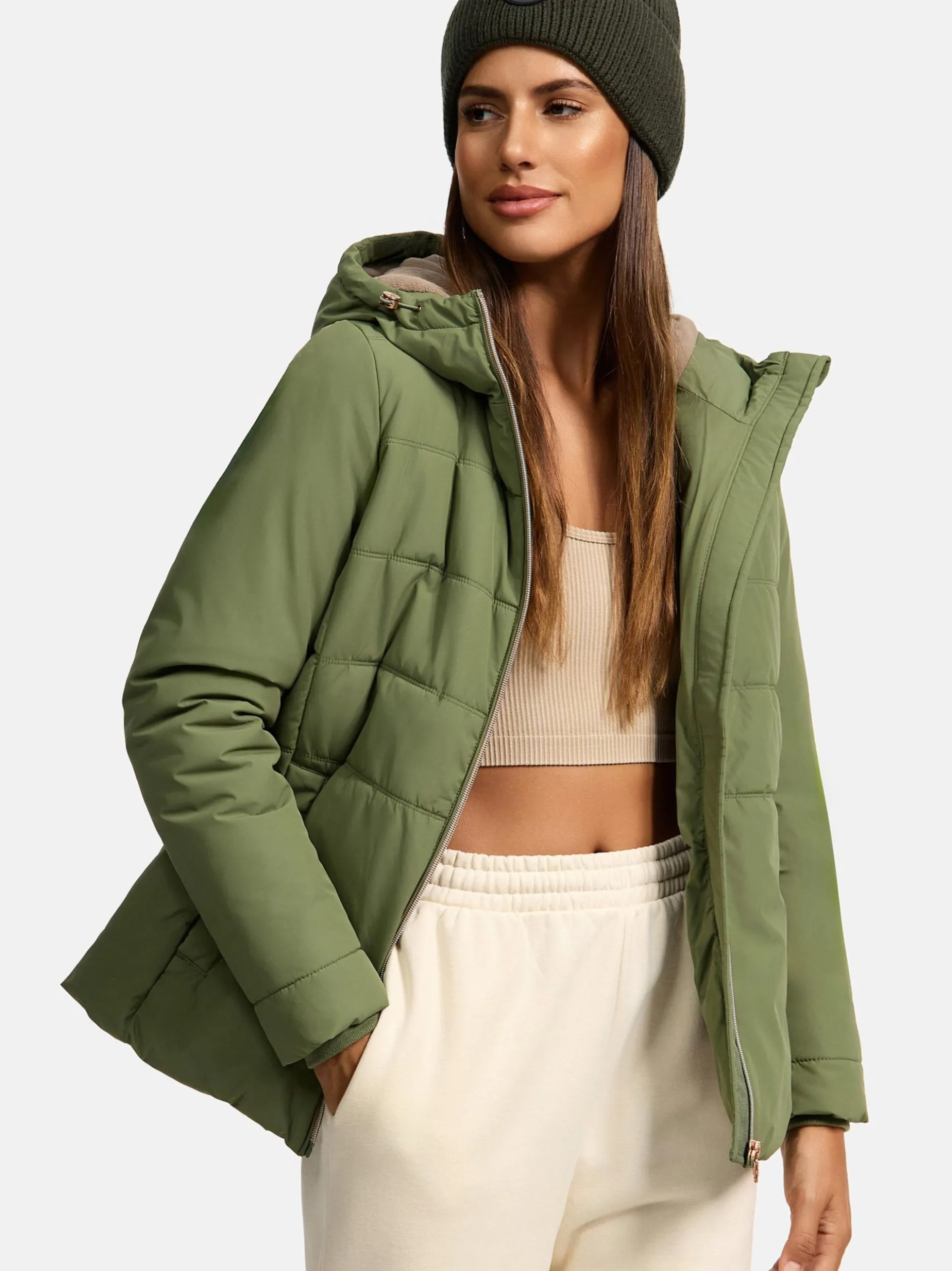 Marikoo Damen Steppjacke - Alemee 16 in oliv
