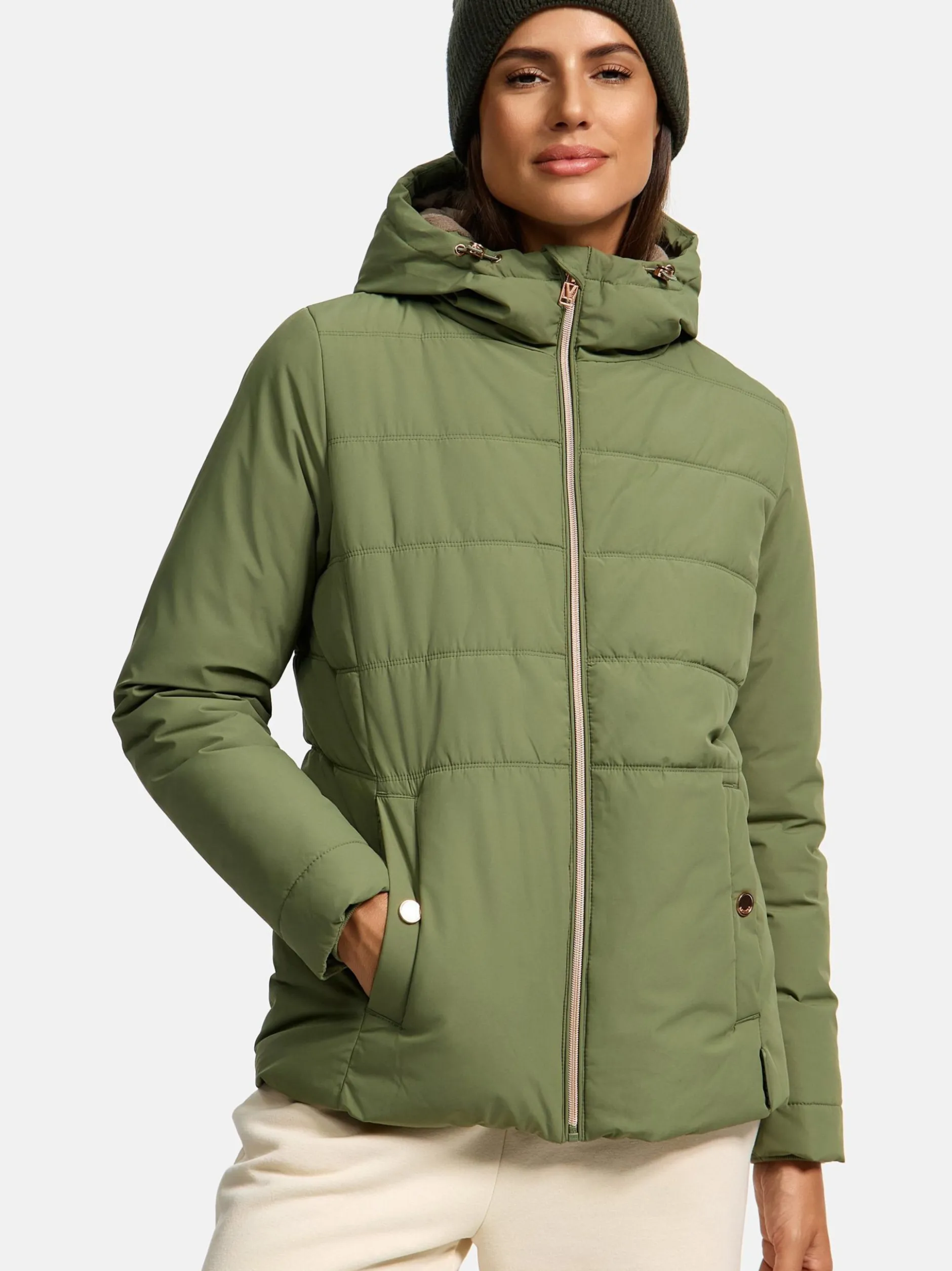 Marikoo Damen Steppjacke - Alemee 16 in oliv