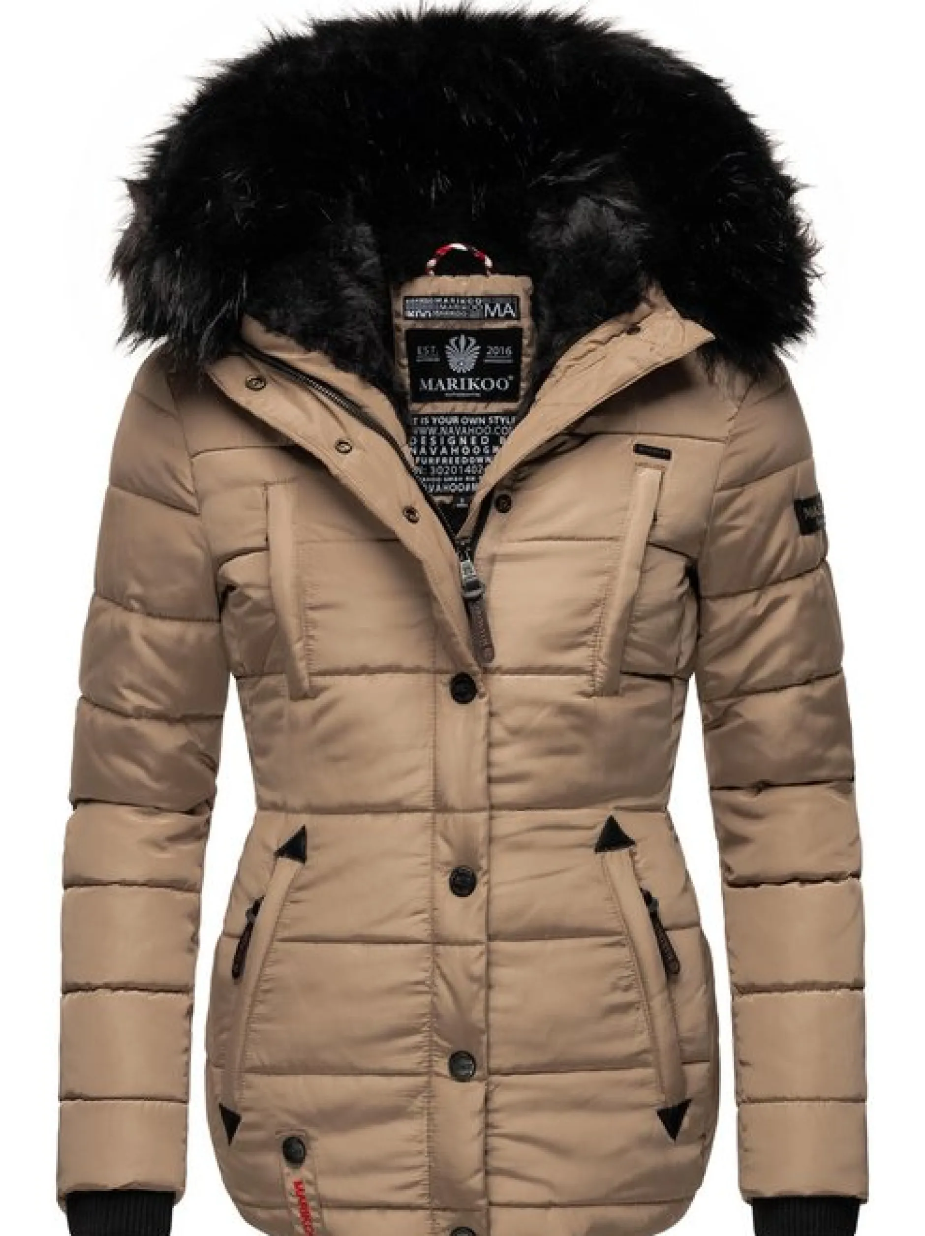 Marikoo Damen Steppjacke - Lotusblüte in camel