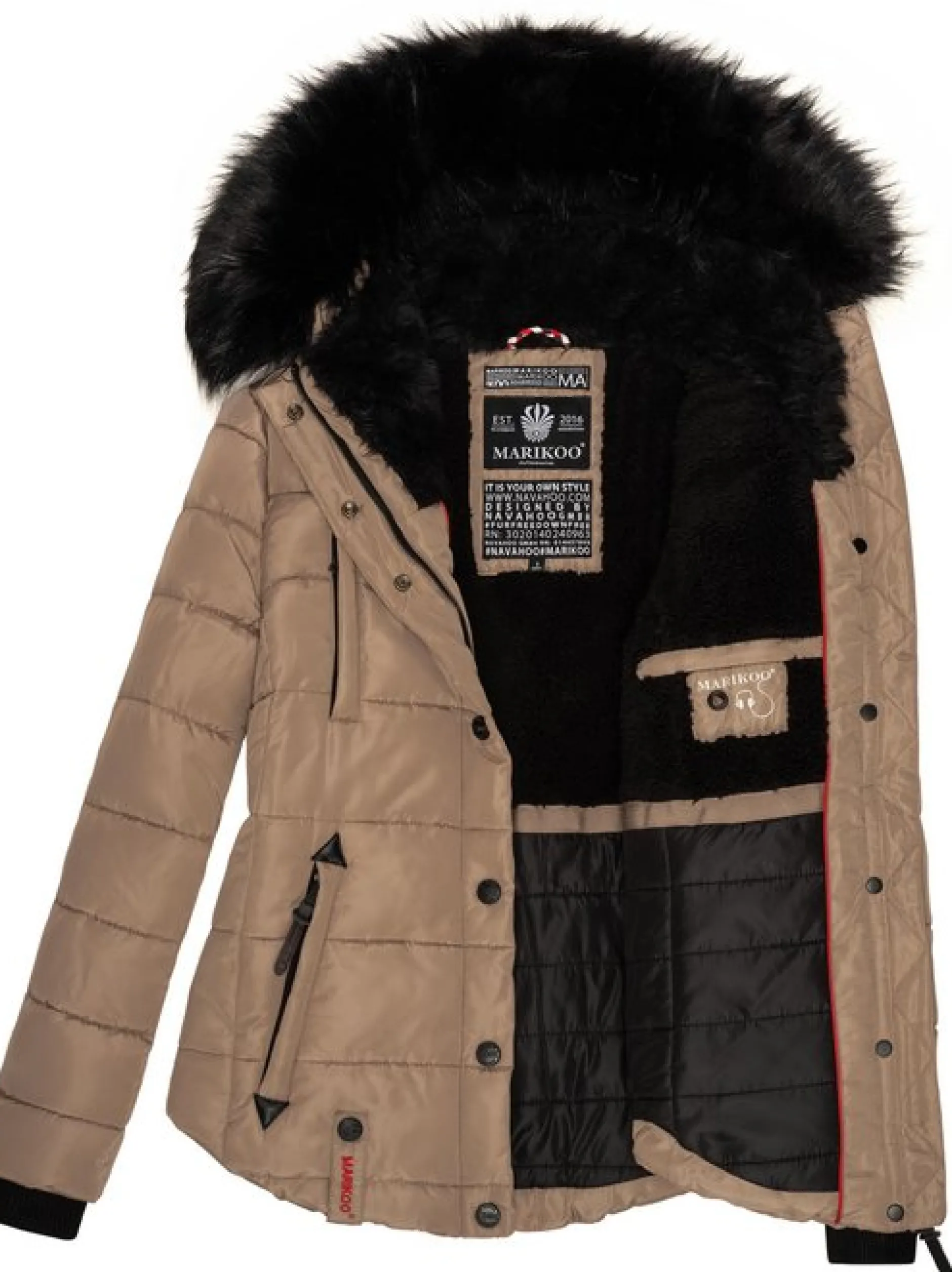 Marikoo Damen Steppjacke - Lotusblüte in camel