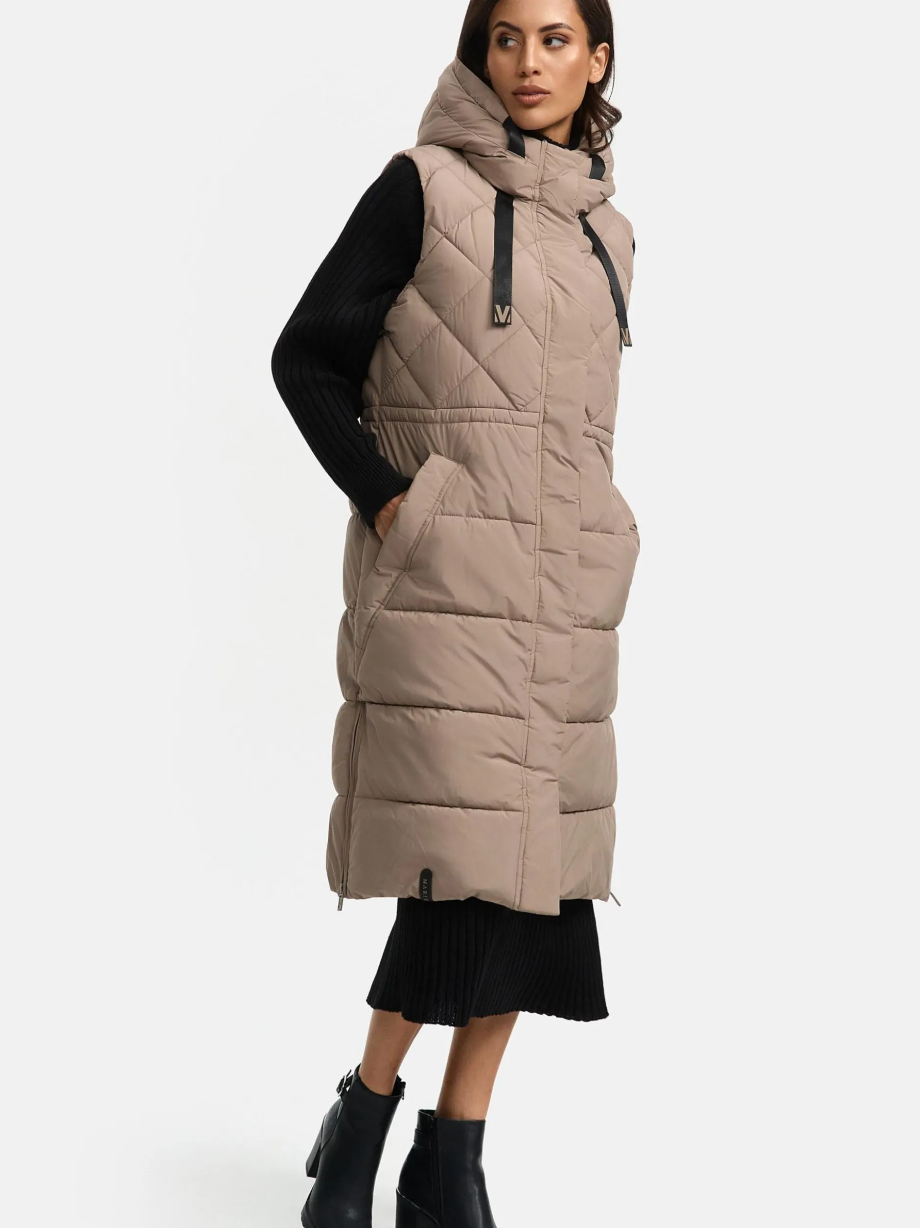 Marikoo Damen Steppweste - Narikaa 16 in taupe