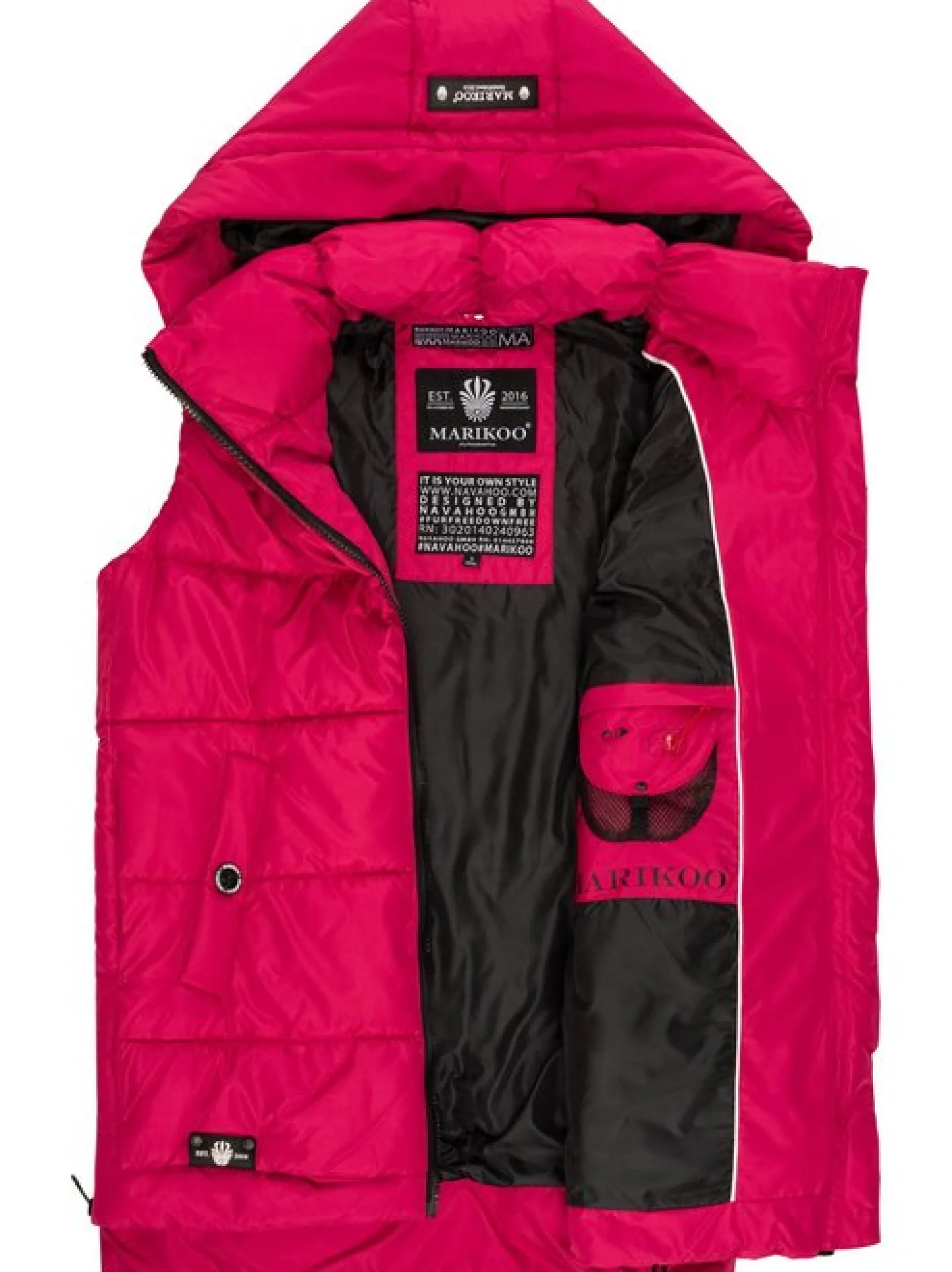 Marikoo Damen Steppweste - Zarinaa in fuchsia