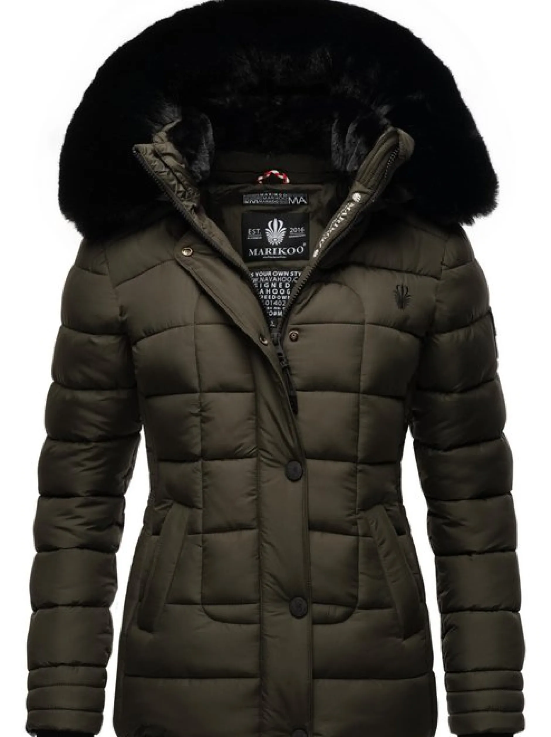 Marikoo Damen Winterjacke - Qesraa in anthrazit