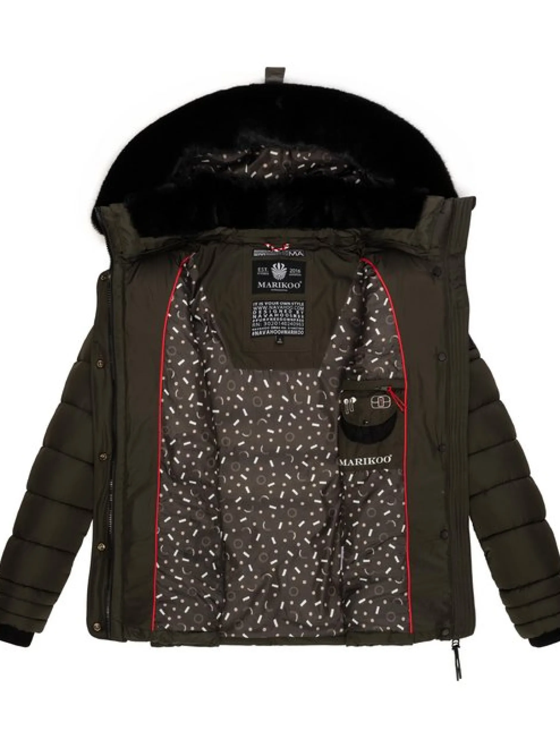 Marikoo Damen Winterjacke - Qesraa in anthrazit