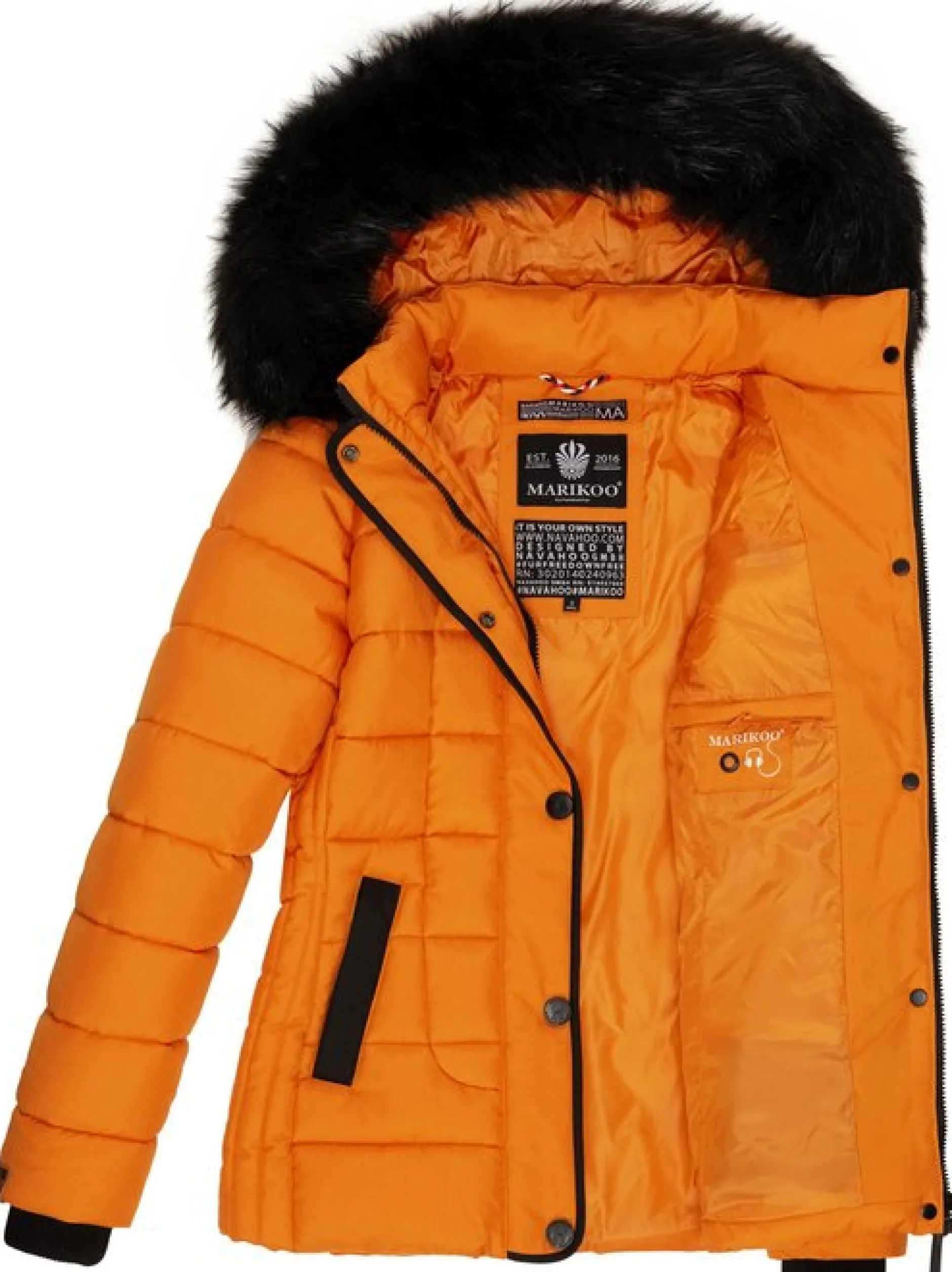 Marikoo Damen Winterjacke - Unique in orange