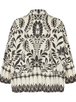 Masai Damen Hemdbluse in schwarz beige - Ärmel: 3/4 Arm