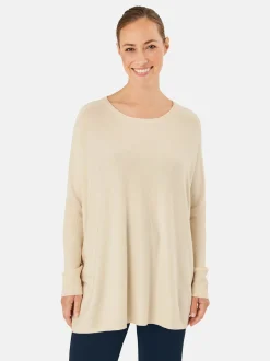 Masai Damen Langarm-Strickpullover in beige