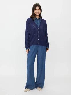Masai Damen Strickjacke in marine - Ärmel: langarm