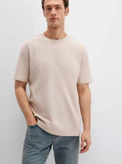 Mavi Herren T-Shirt in beige - Ausschnitt: Rundhals