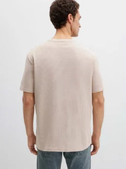 Mavi Herren T-Shirt in beige - Ausschnitt: Rundhals