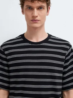 Mavi Herren T-Shirt in schwarz weiß - Ärmel: kurzarm