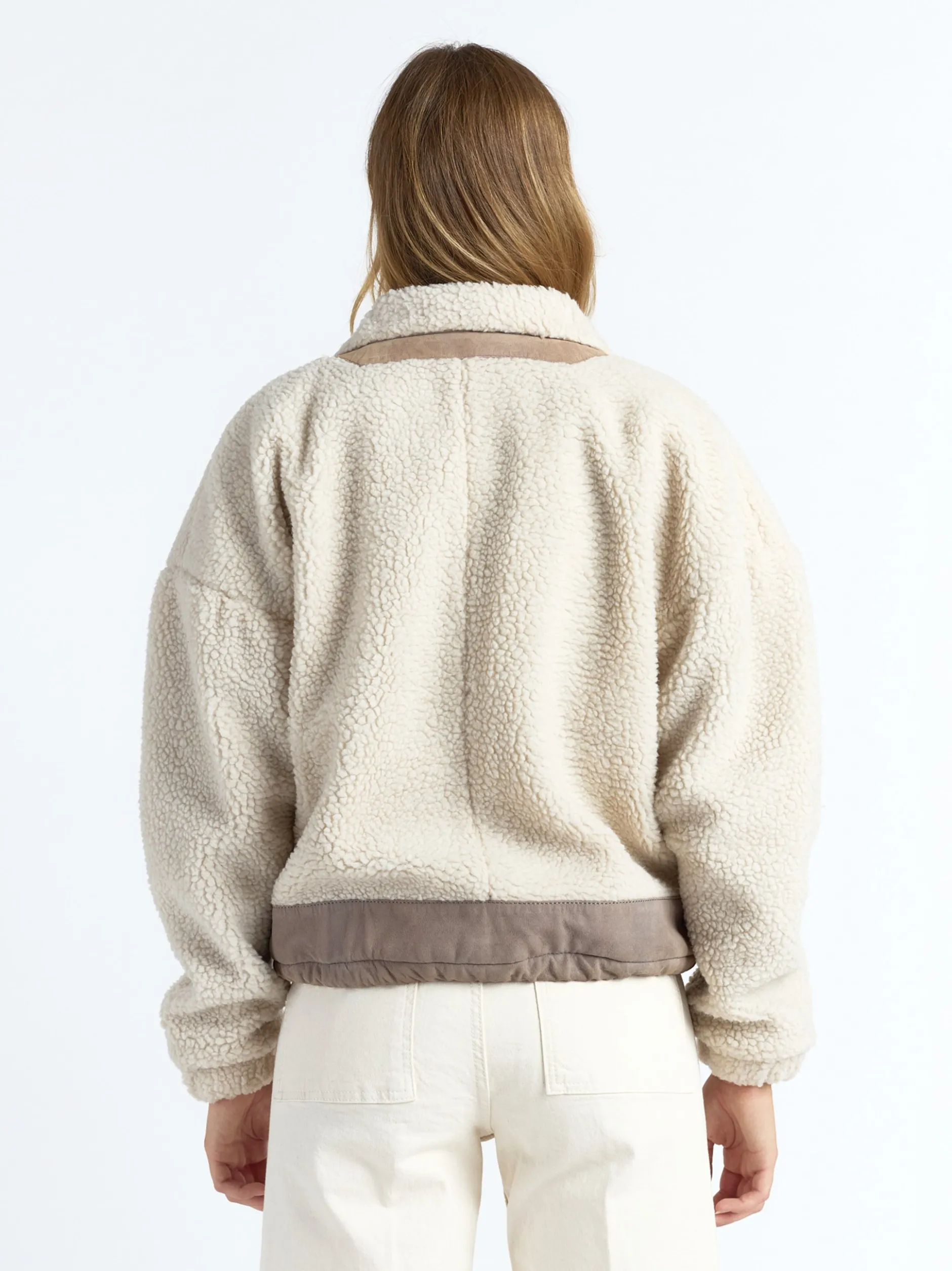 Maze Damen Kunstfelljacke in grau