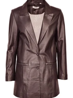 Maze Damen Lederblazer in braun