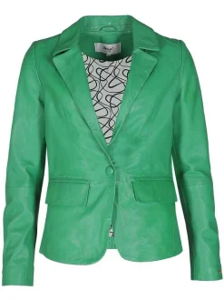 Maze Damen Lederblazer in grün