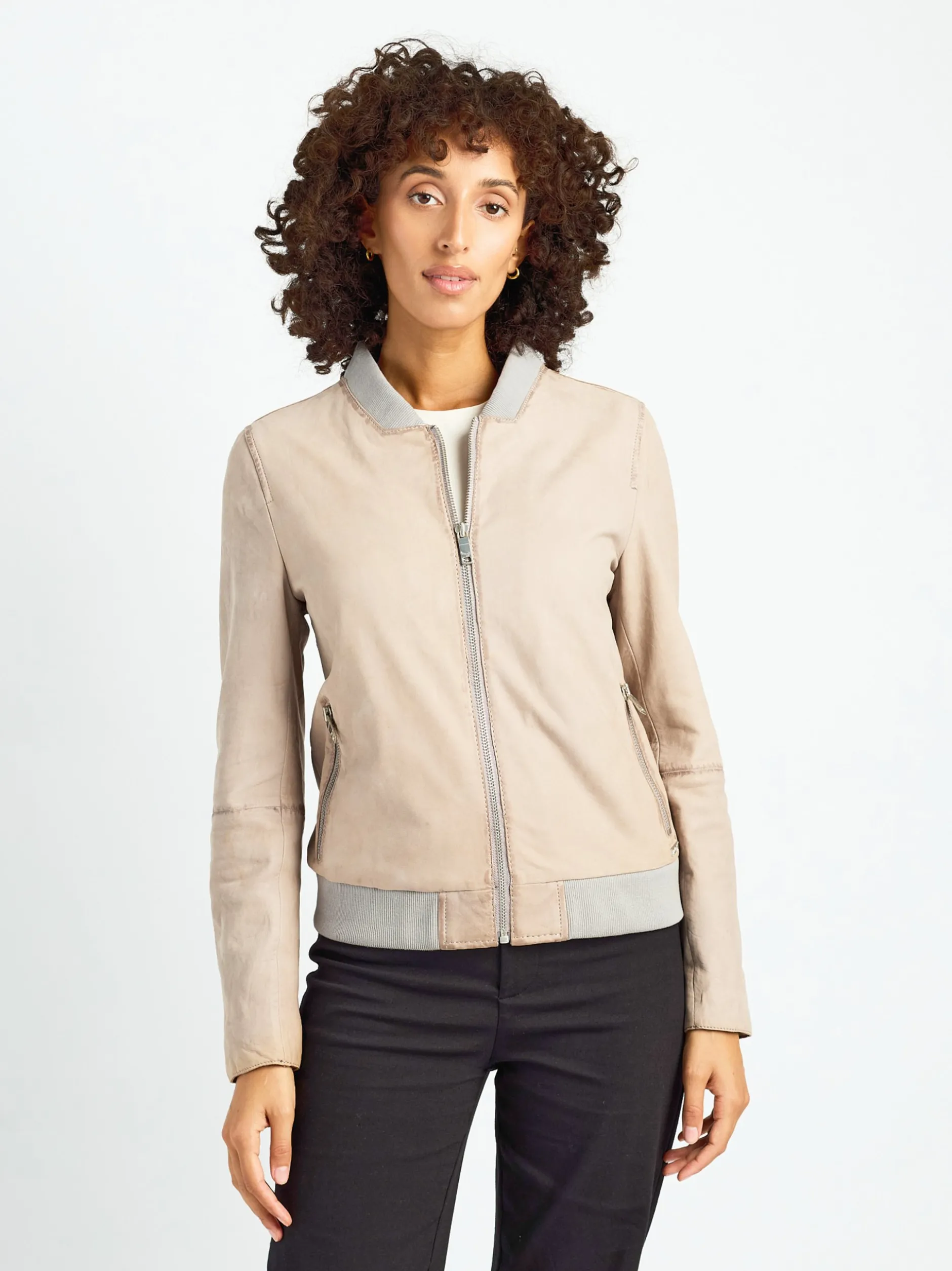 Maze Damen Lederblouson in lila
