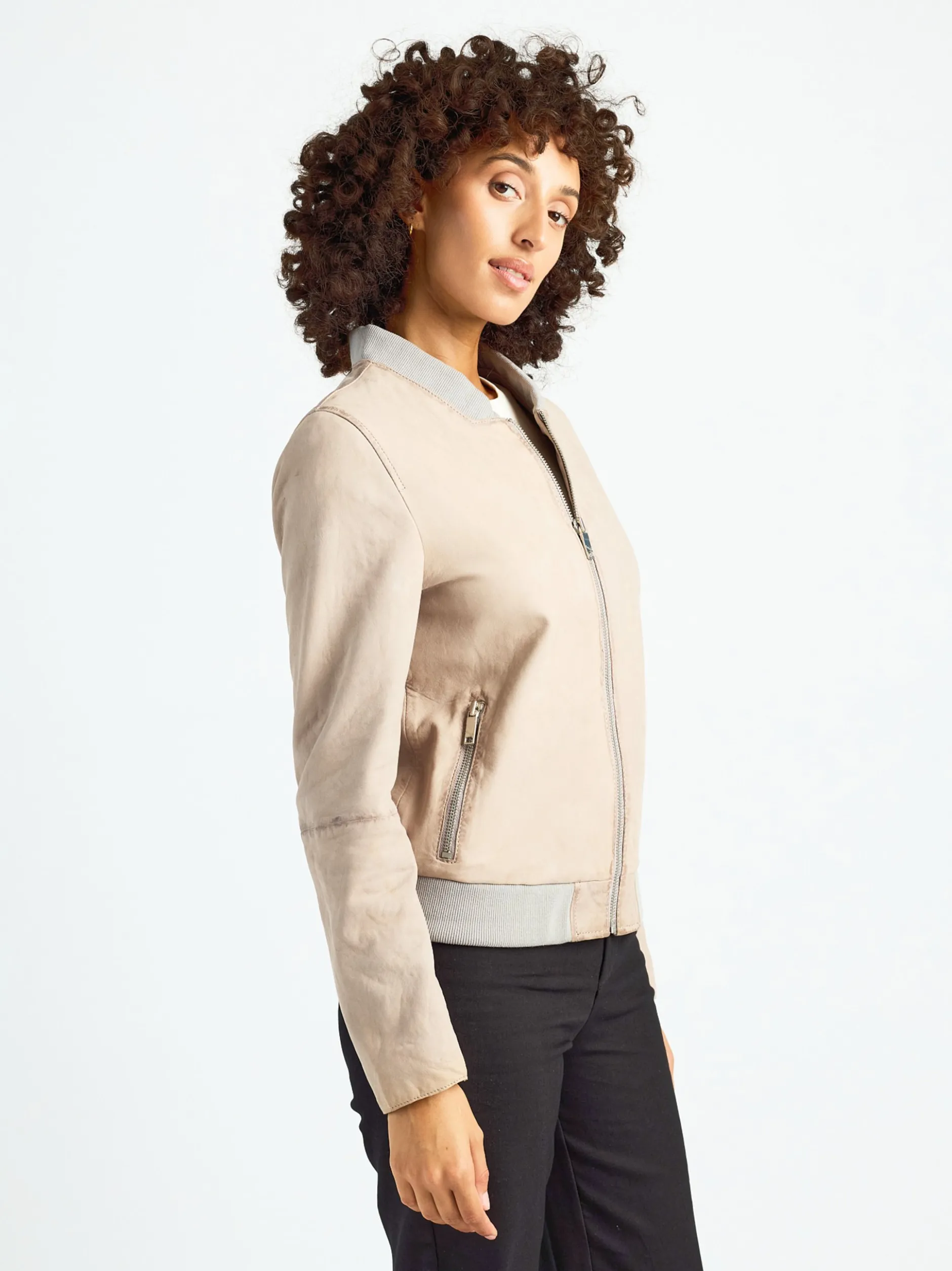 Maze Damen Lederblouson in lila