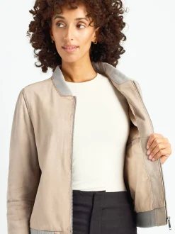Maze Damen Lederblouson in lila