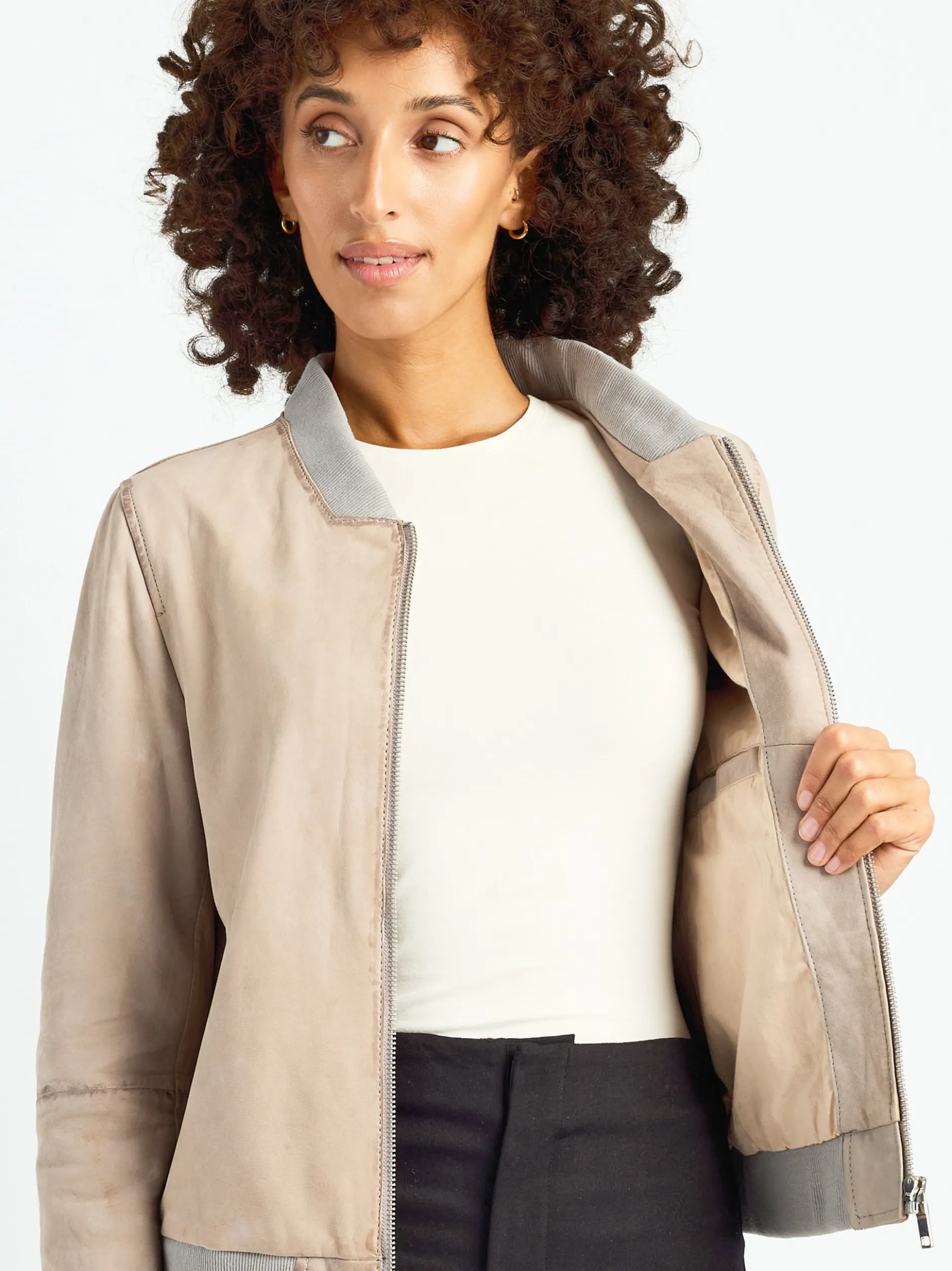 Maze Damen Lederblouson in lila