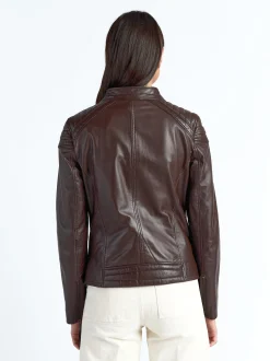 Maze Damen Lederjacke in braun