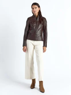 Maze Damen Lederjacke in braun