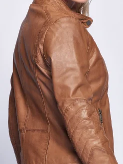 Maze Damen Lederjacke in cognac