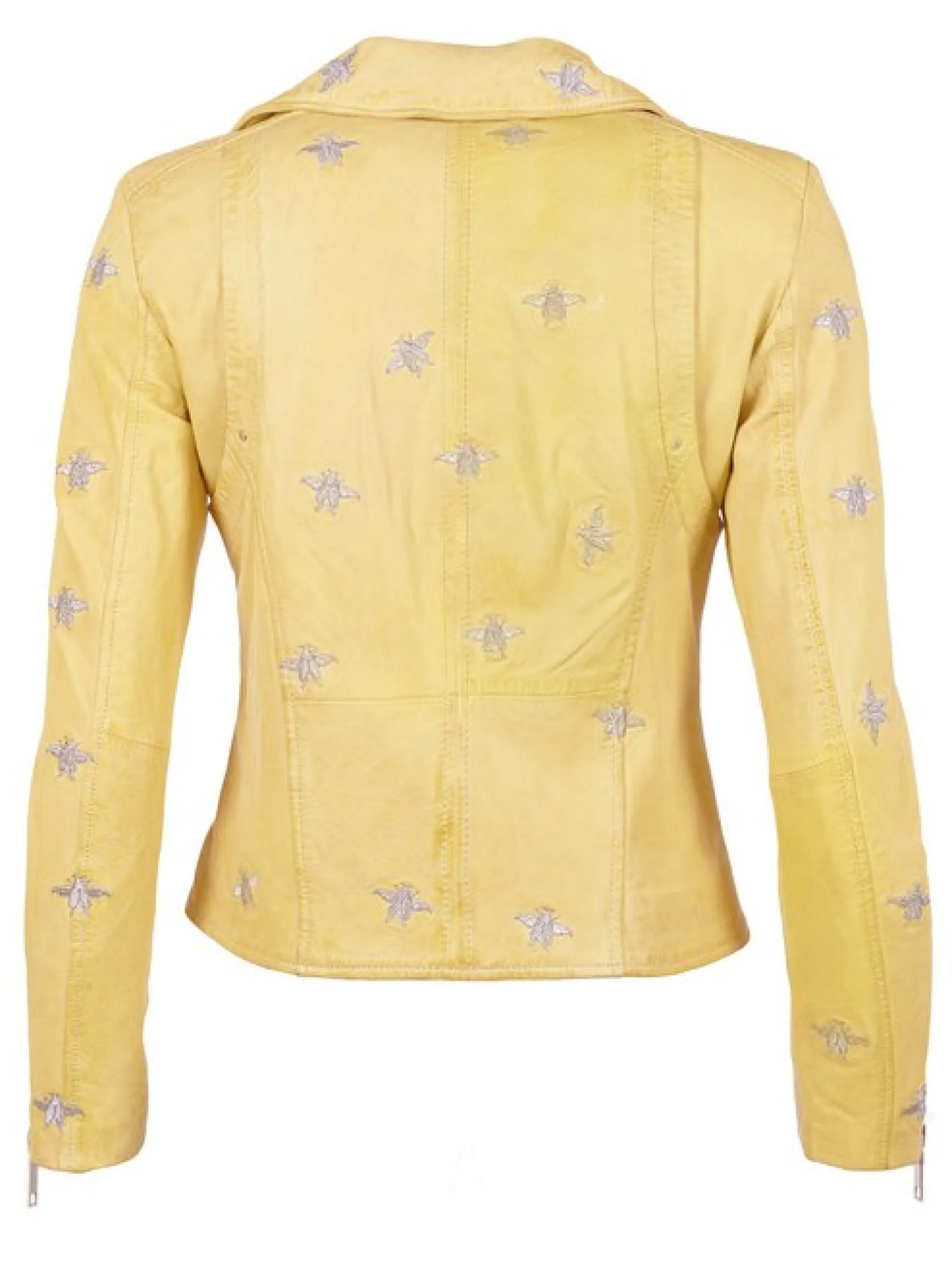 Maze Damen Lederjacke in gelb