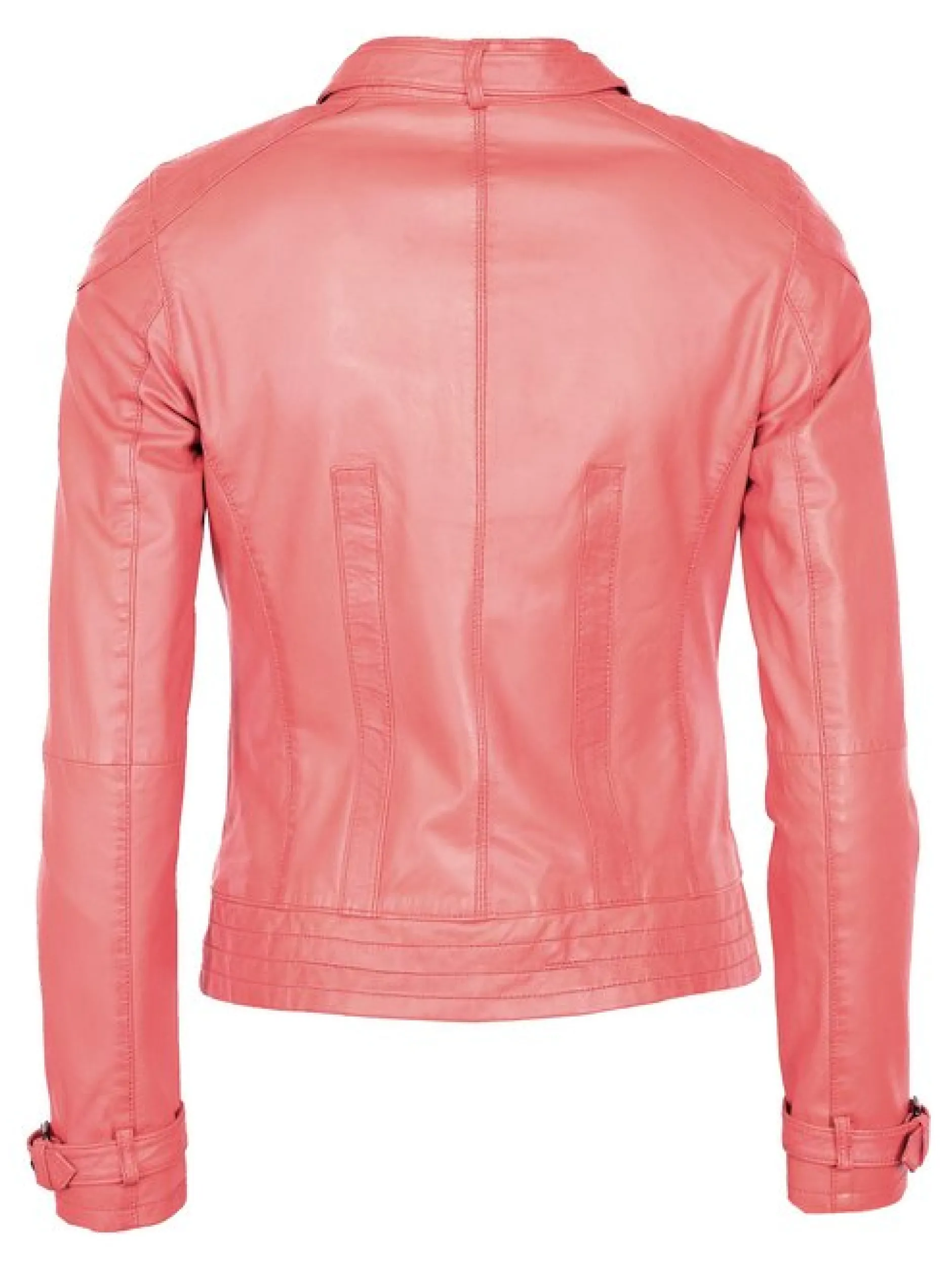Maze Damen Lederjacke in koralle