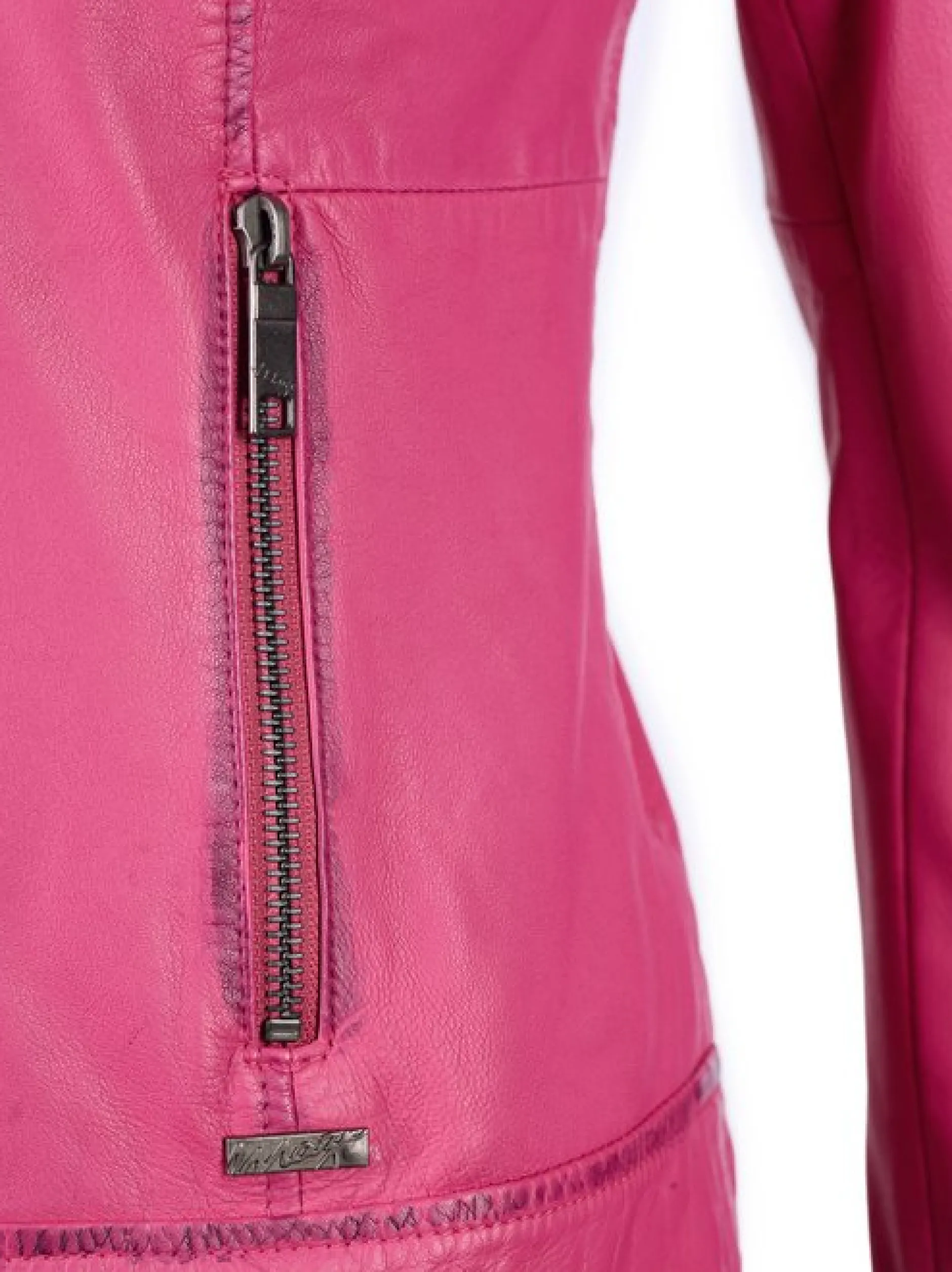 Maze Damen Lederjacke in pink