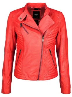 Maze Damen Lederjacke in rot