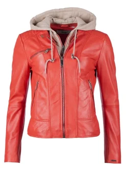 Maze Damen Lederjacke in rot