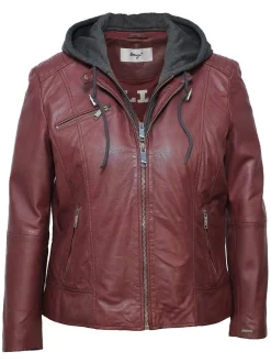 Maze Damen Lederjacke in rot