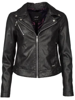 Maze Damen Lederjacke in schwarz