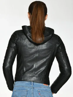 Maze Damen Lederjacke in schwarz