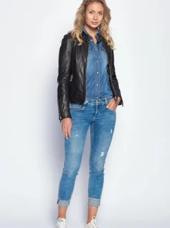 Maze Damen Lederjacke in schwarz