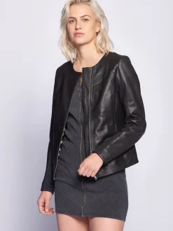 Maze Damen Lederjacke in schwarz