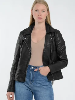 Maze Damen Lederjacke in schwarz