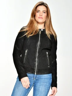 Maze Damen Lederjacke in schwarz