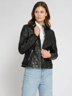 Maze Damen Lederjacke in schwarz
