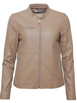 Maze Damen Lederjacke in taupe
